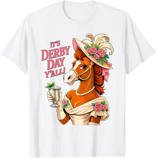 Funny Horse Talk Derby To Me Outfit Men Women Horse Racing It's Derby Day Yall KY Derby Horse 2026 T-Shirt - White