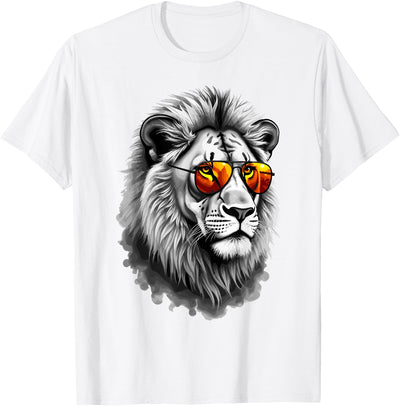 Lion With Sunglasses, Lion Head & Jungle Animal, Lion Theme T-Shirt