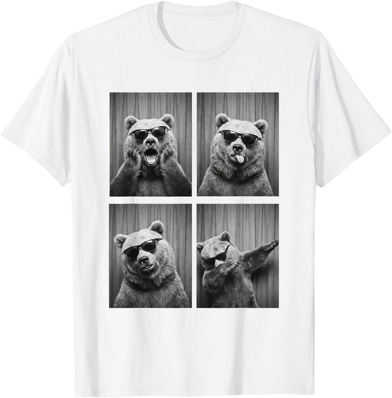 Funny Bear PhotoBooth Stuff Accessories & Gifts Bear PhotoBooth Sunglasses Funny Dab Bears Lover T-Shirt - White