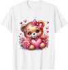 funny amazing valentine bear with heart T-Shirt - White