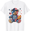 Patriotic Bear USA Vintage Co 250 Years of Freedom Patriotic Bear USA Retro T-Shirt - White