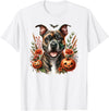 Doggies Unlimited Brindle Pitbull Staffy Amstaff Dog Halloween Watercolor T-Shirt - White