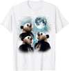 Funny Panda Bear Graphic Tees 3 Panda Moon Howling Panda Head Funny for Men, Women, Kid T-Shirt - White