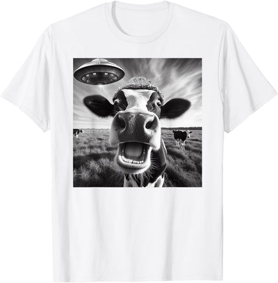 Alien Cow Ufo Funny Conspiracy Memes Selfie Ufo Encounter T-Shirt