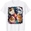 Magic Moon Three Guinea Pig Moon | 3 Guinea Pig Moon Funny Cursed Meme T-Shirt - White