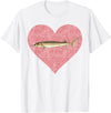 Sturgeon Gift Co. Sturgeon Valentines Day Fish Love Fingerprint T-Shirt - White