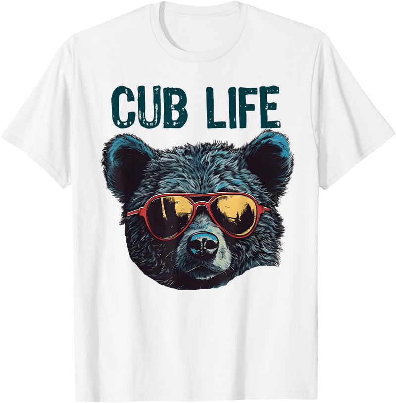 Matching Cute Bear Cub Designs for Boys & Girls Funny Bear Cub Boys Toddler Brown Black Mom Son Daughter T-Shirt - White