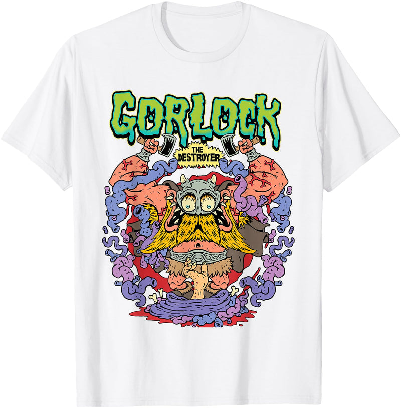 Monsters and Martians Gorlock the Destroyer Viking Warrior Barbarian Funny Meme T-Shirt - White