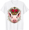 Wowsome! King Pig Wearing Crown - Queen Pig Animal T-Shirt - White