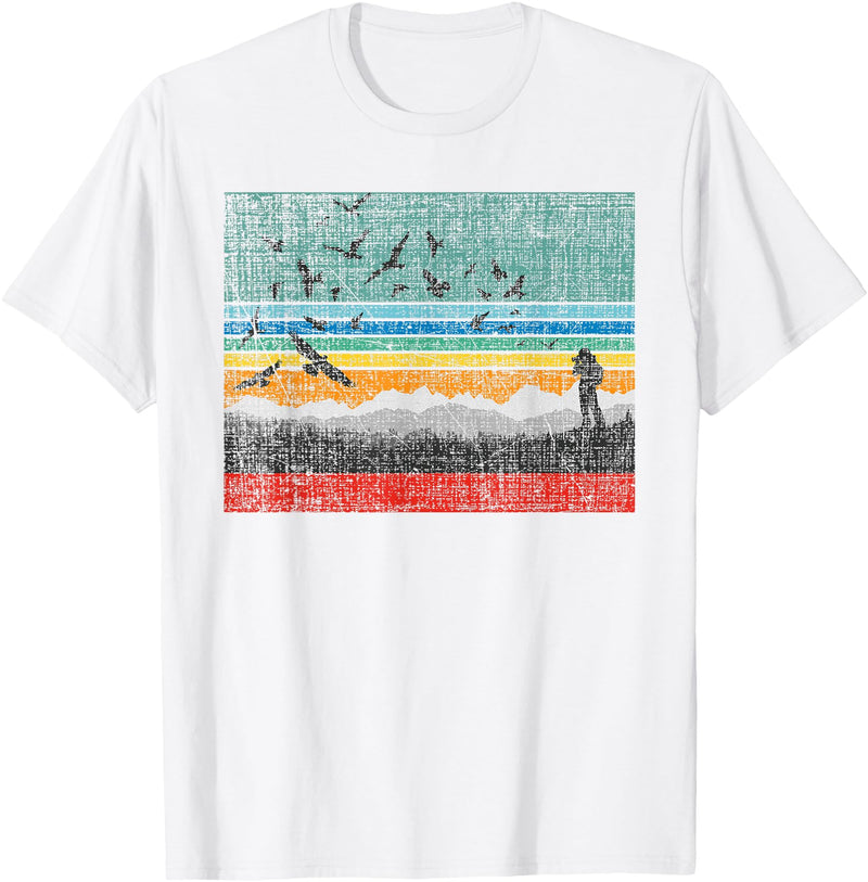 Birding & Bird Lover Shirts Retro Birding Bird Watching Bird Watcher Birder T-Shirt Small - White