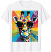 Giraffe Vintage Sunglasses Funny African By Tarin Giraffe Vintage Sunglasses Funny African Animal Lover T-Shirt - White