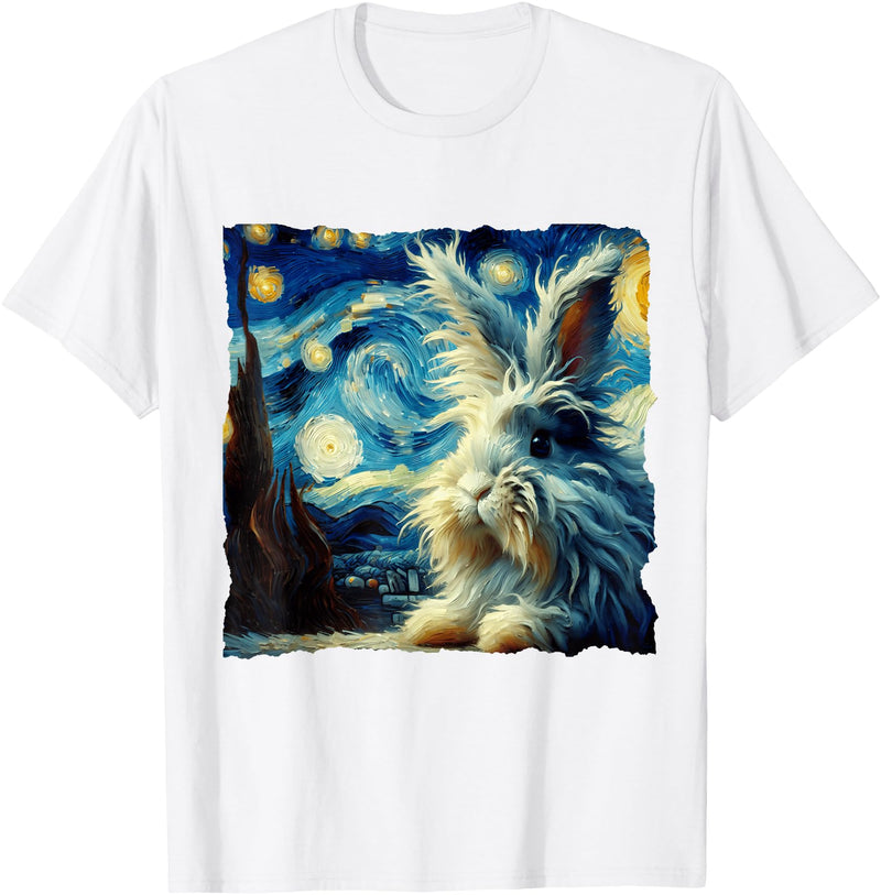 Lionhead Rabbit Starry Night T-Shirt in White