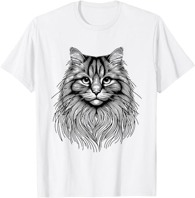 Funny Siberian Forest Gift for Men & Women Cat Fingerprint - Siberian Forest Dad Mom T-Shirt