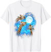 Animals howling blue 3 Giraffe Howling at The Moon Colorful Blue T-Shirt - White
