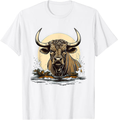 Cow Vintage Water Buffalo Retro T-Shirt