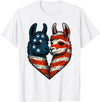 Fourth of July Clothing Co. Patriotic Llamas Heart American Flag 4th of July Graphic T-Shirt - White