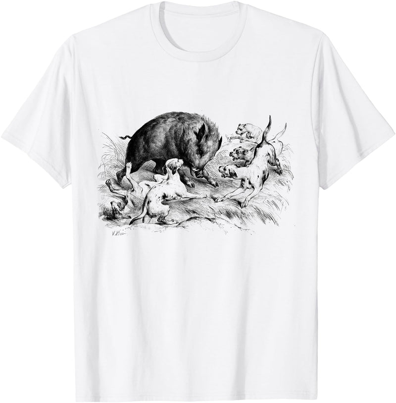 Boar hunting Wild Boar Hunter Pig Hog Hunting T-Shirt - White