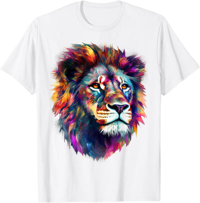 Lion Art - Colourful Animal Lion T-Shirt