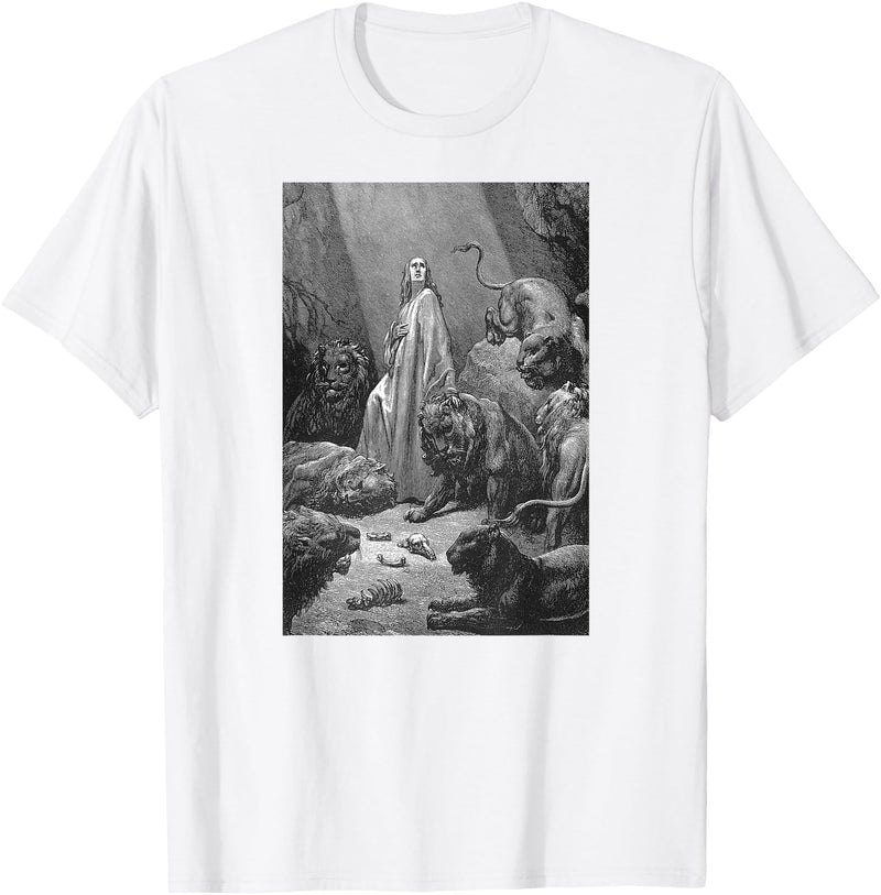 Urban Empyre Gustave Dore Daniel in the Lions Den T-Shirt - White
