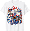 Haunted 4th of July Patriotic Crew Summer Vacation Red White and Boo Ghost Skeleton Pumpkin Floating Summerween T-Shirt -