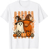 Spooky Highland Cow Heifer Funny Halloween Spooky Season T-Shirt - White