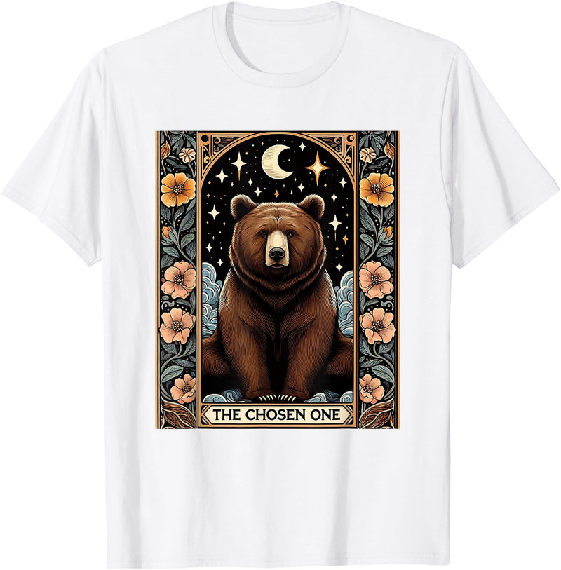 Funny I Choose the Bear Tarot Card Women Girls Trending T-Shirt - White