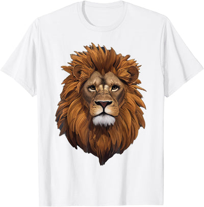 Lion Head Majestic Mane Detailed Art Powerful Strong Lion T-Shirt