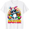 Dabbing Bunny Easter Day Rabbit Happy Easter T-Shirt in White