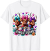 Highland Cow Bingo Player Gambler Lottery Player Highland Cow Bingo Squad Player Gambler Lottery Game Lovers T-Shirt - White