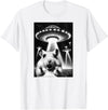 Hamster UFO | Funny Invasion Meme Alien Hamster UFO Selfie T-Shirt - White