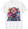 Magical and Funny Music lover Gifts DJ Teddy Bear Disco Hip Hop T-Shirt - White