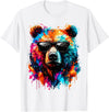 Funny Colorful Bear Lover Wildlife Colourful Bear with Sunglasses T-Shirt - White