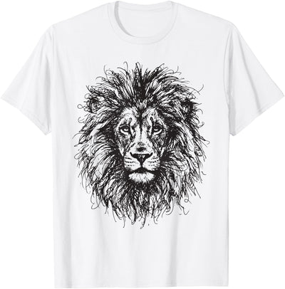 Lion Scribble Art Minimalist Lion T-Shirt