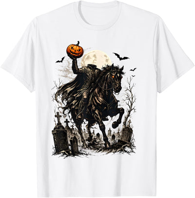 Midnight Horseman Gothic Halloween Vintage Headless Horseman Pumpkin Rider Haunted Halloween T-Shirt