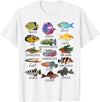 Do You Know Fish Co. Fishkeeping Fish Species Biology Types of Aquarium Fish T-Shirt - White