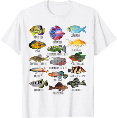 Fishkeeping Fish Species Biology Types of Aquarium Fish T-Shirt