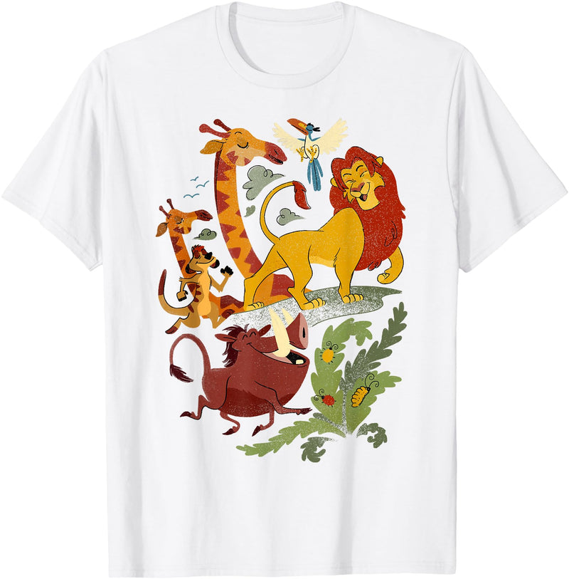 Disney Lion King Friends Animated Portrait T-Shirt - White