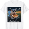 Funny Men Women Pig Baseball Outfit Funny Pig Baseball I Live Here Now T-Shirt - White