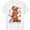 Highland Cow Christmas Winter Tree Farm Women Girl Funny Xmas Merry Moo Cows Highland Cow Christmas Snowman T-Shirt - White
