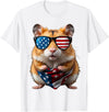 Hamster 4th Of July American Independence Day USA Patriotic T-Shirt - White