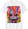 Pop Art Colorful Killer Bunny Rabbit Halloween T-Shirt in White