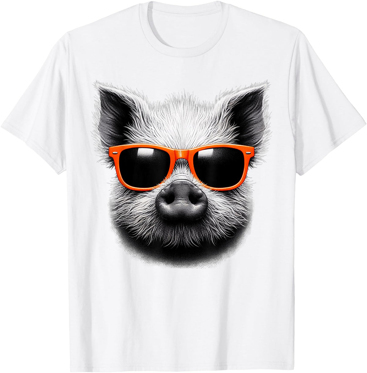 Cool Pig Love Graphic Art Cool Pig Wearing Sunglasses Graphic Art T-Shirt - White