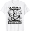 Llamaste Outdoor Society by The Maesthetics Llamaste Vintage Llama Meditation Outdoor Camping T-Shirt - White