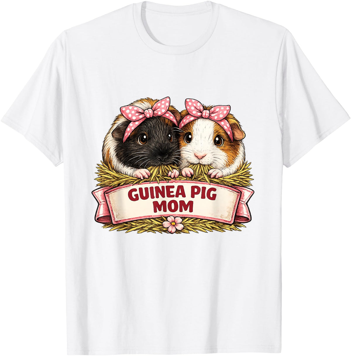 Cute Guinea Pig Mom Cavy Lover Apparel Co Guinea Pig Mom T-Shirt - White