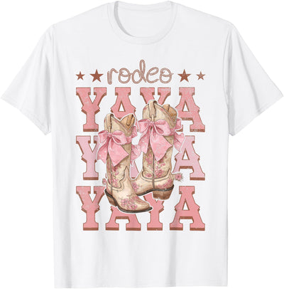 Country Cowgirl Western Family Matching Rodeo Yaya Pink T-Shirt