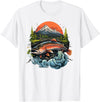 Fishing Graphic Salmon Outdoors Fish T-Shirt - White
