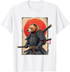Japanese Samurai Bear Woodblock Art Samurai Brown Bear Ukiyo-e Ink Warrior Art Japanese Bear Art T-Shirt - White