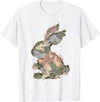 Funny Bunny Crochet Patchwork Camo Rabbit Happy Easter Day T-Shirt in White