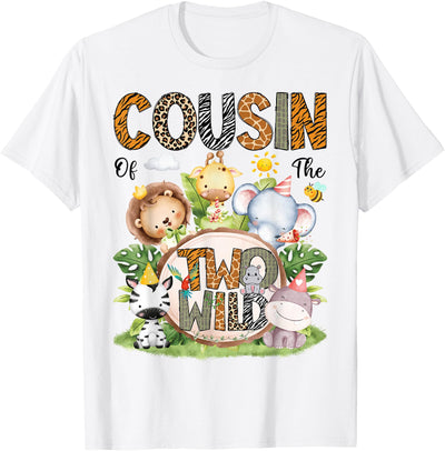 Safari Jungle Animals 2nd Birthday Boy Cousin of The Two Wild Safari Jungle 2nd Birthday Boy T-Shirt
