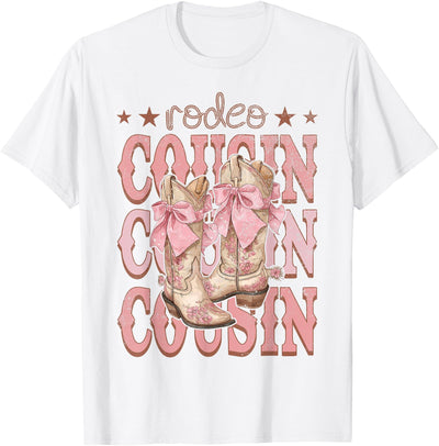 Country Cowgirl Western Family Matching Rodeo Cousin Pink T-Shirt